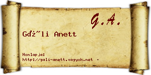 Gáli Anett névjegykártya